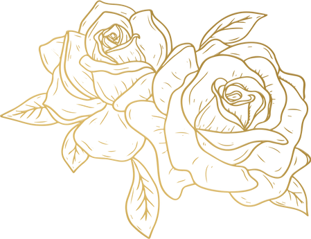 Metallic Monoline Gold Roses